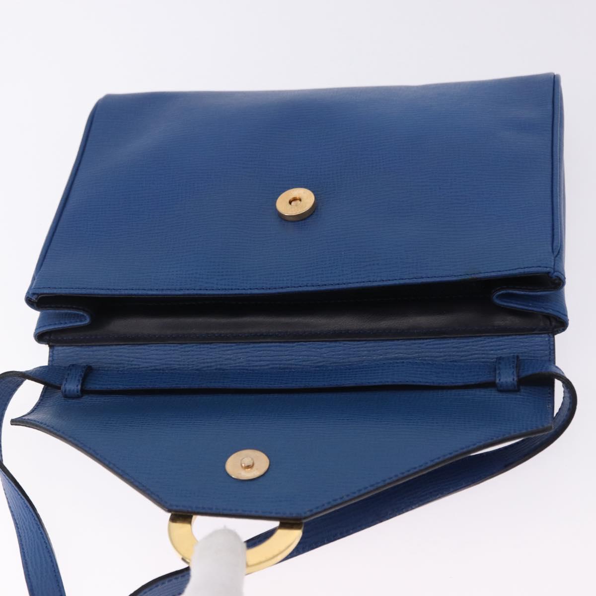 CELINE Circle Shoulder Bag Leather Blue Gold Auth BA14157V - Jerrillo image 9