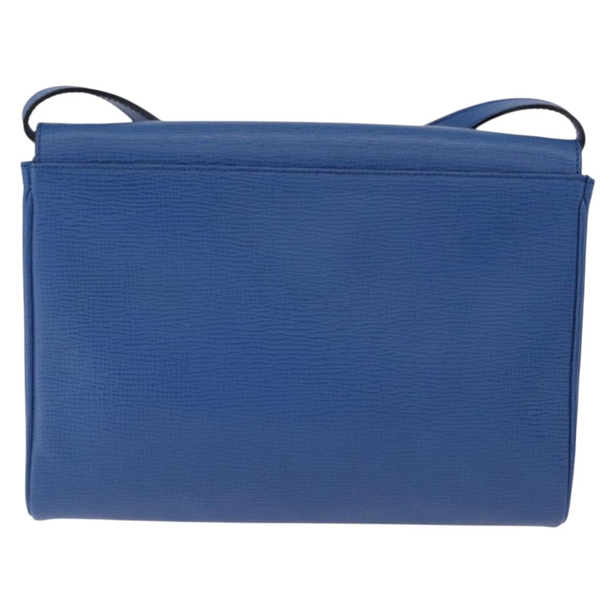 CELINE Circle Shoulder Bag Leather Blue Gold Auth BA14157V - Jerrillo image 2