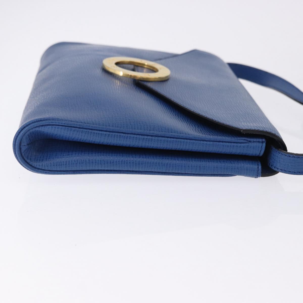 CELINE Circle Shoulder Bag Leather Blue Gold Auth BA14157V - Jerrillo image 3