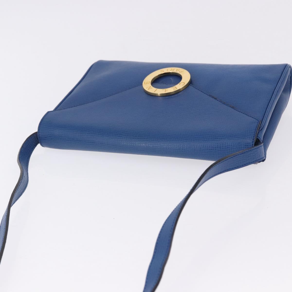 CELINE Circle Shoulder Bag Leather Blue Gold Auth BA14157V - Jerrillo image 6