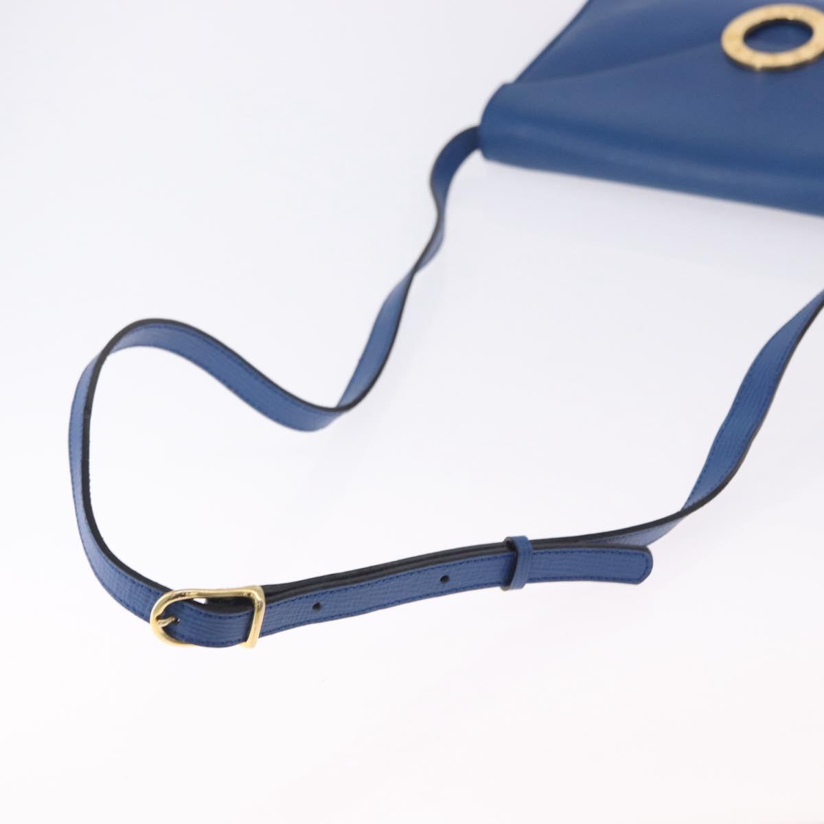 CELINE Circle Shoulder Bag Leather Blue Gold Auth BA14157V - Jerrillo image 7