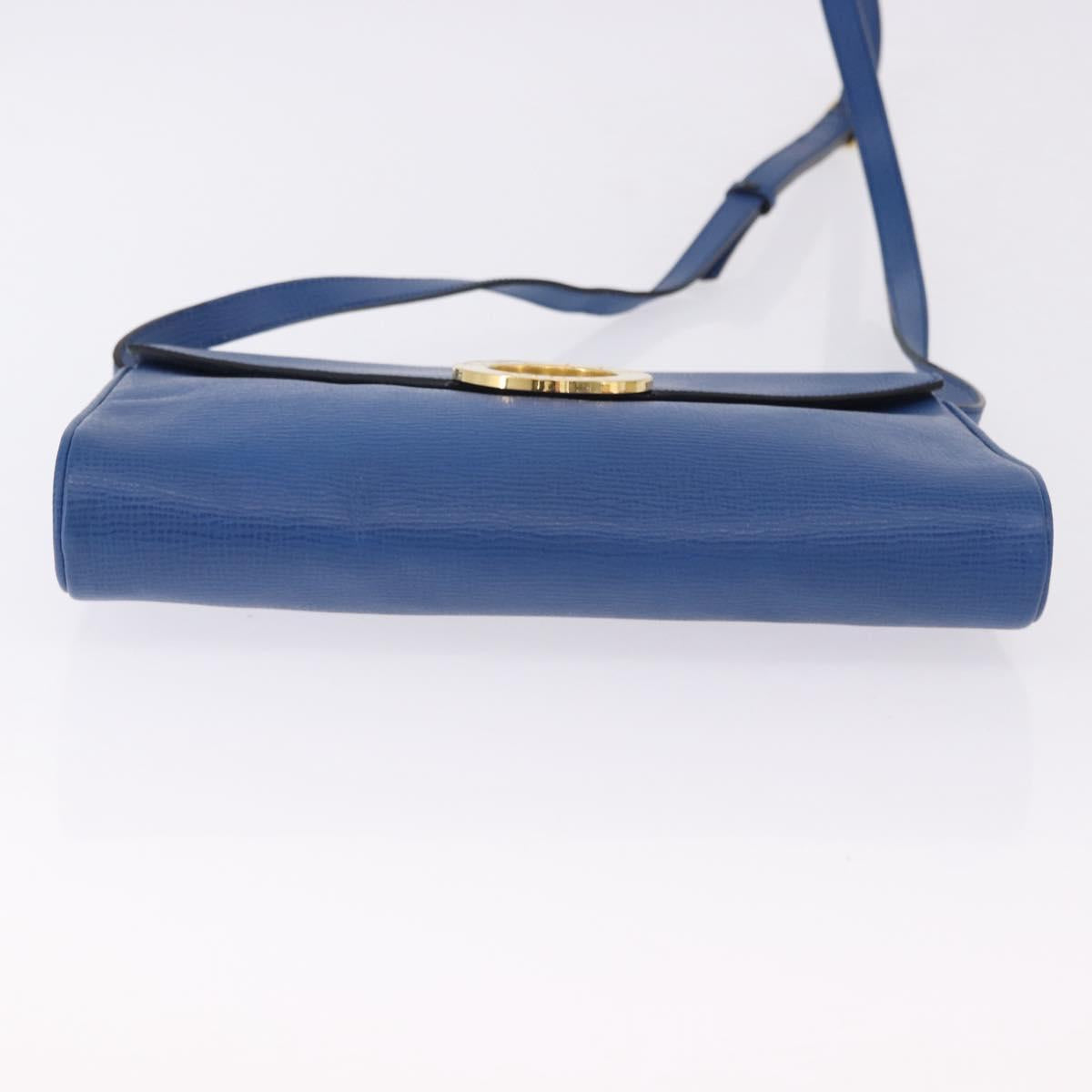 CELINE Circle Shoulder Bag Leather Blue Gold Auth BA14157V - Jerrillo image 5