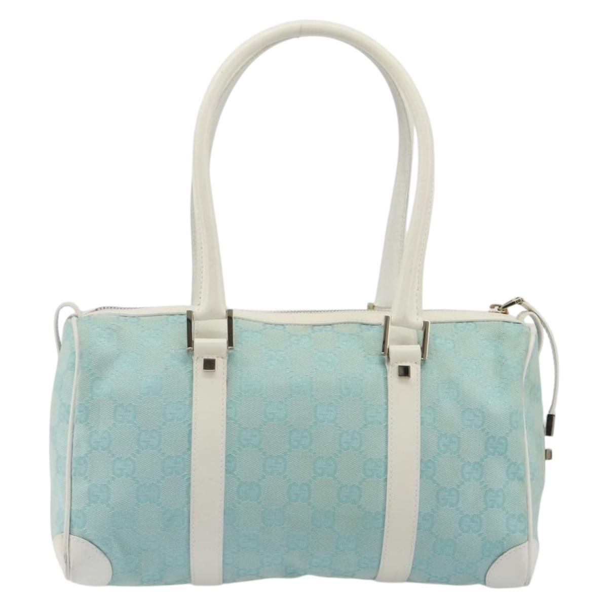 GUCCI GG Canvas Hand Bag Light Blue Gold 000 0851 Auth BA14180A - Jerrillo image 2