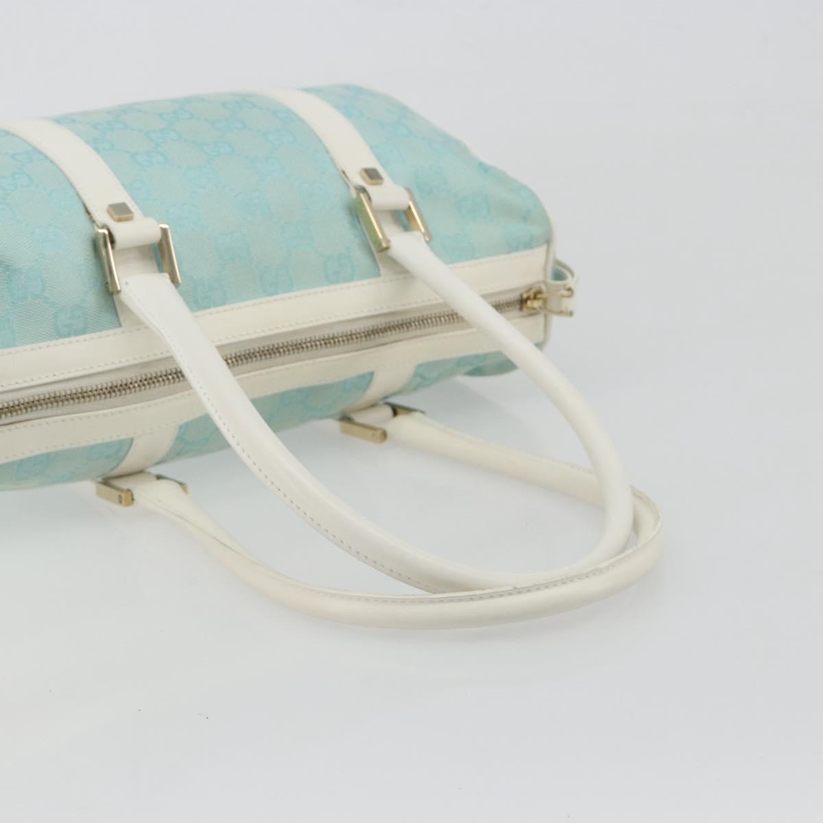 GUCCI GG Canvas Hand Bag Light Blue Gold 000 0851 Auth BA14180A - Jerrillo image 7