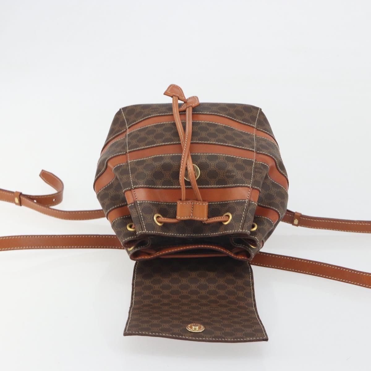CELINE Macadam Backpack PVC Leather Brown Gold Tone Auth BA14576A - Jerrillo image 10