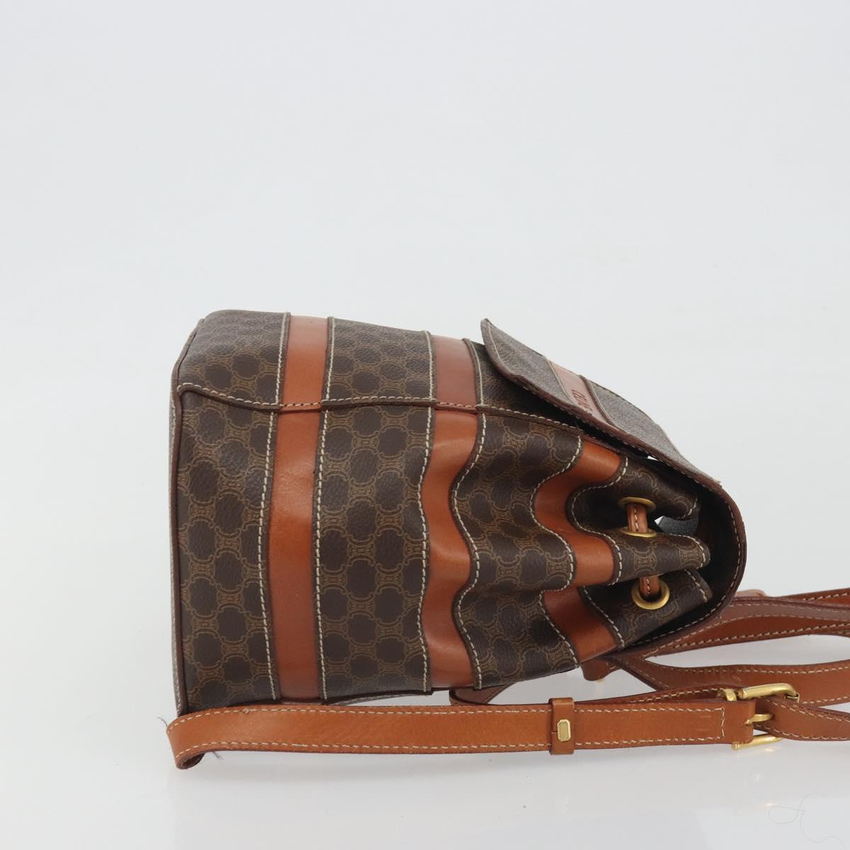 CELINE Macadam Backpack PVC Leather Brown Gold Tone Auth BA14576A - Jerrillo image 3