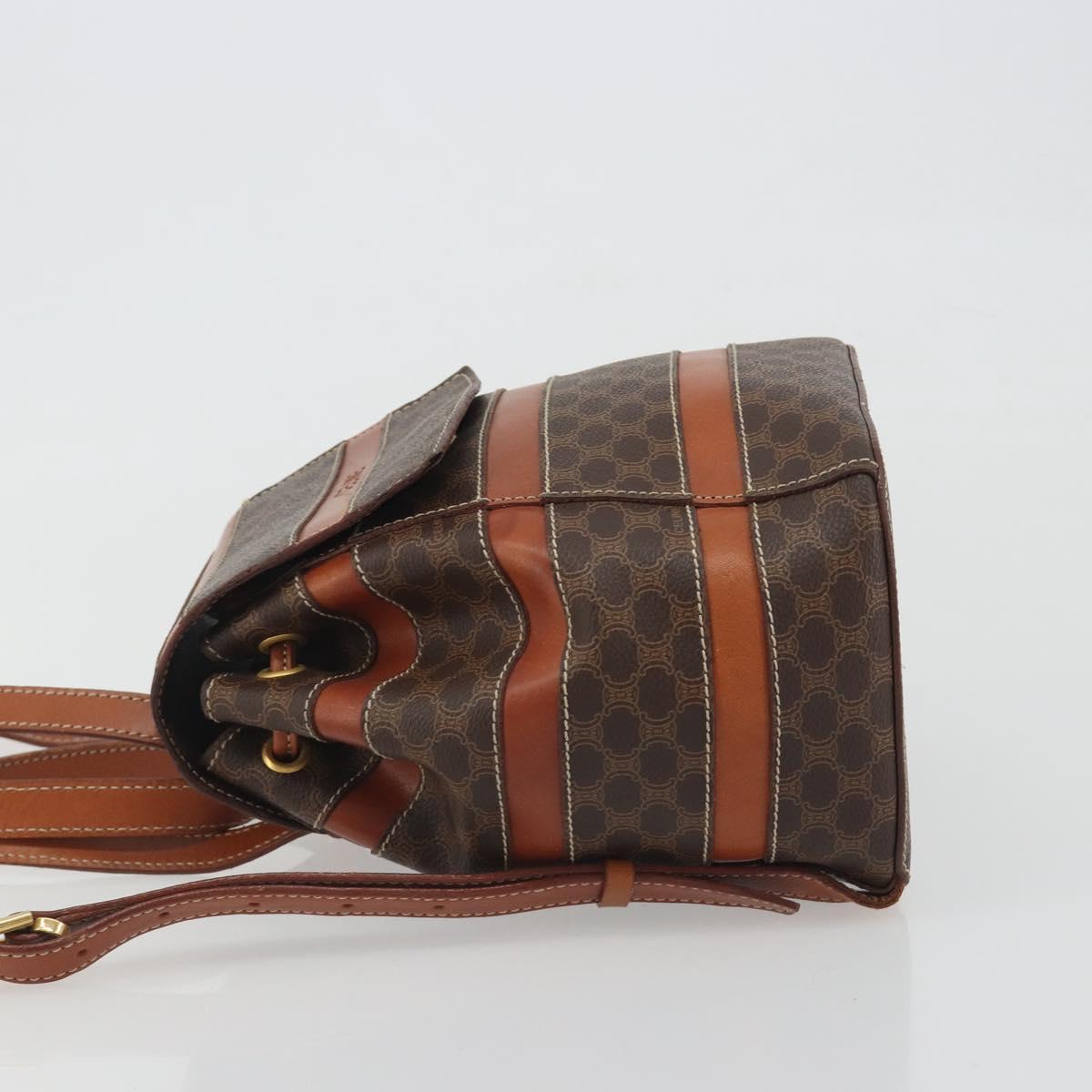CELINE Macadam Backpack PVC Leather Brown Gold Tone Auth BA14576A - Jerrillo image 4