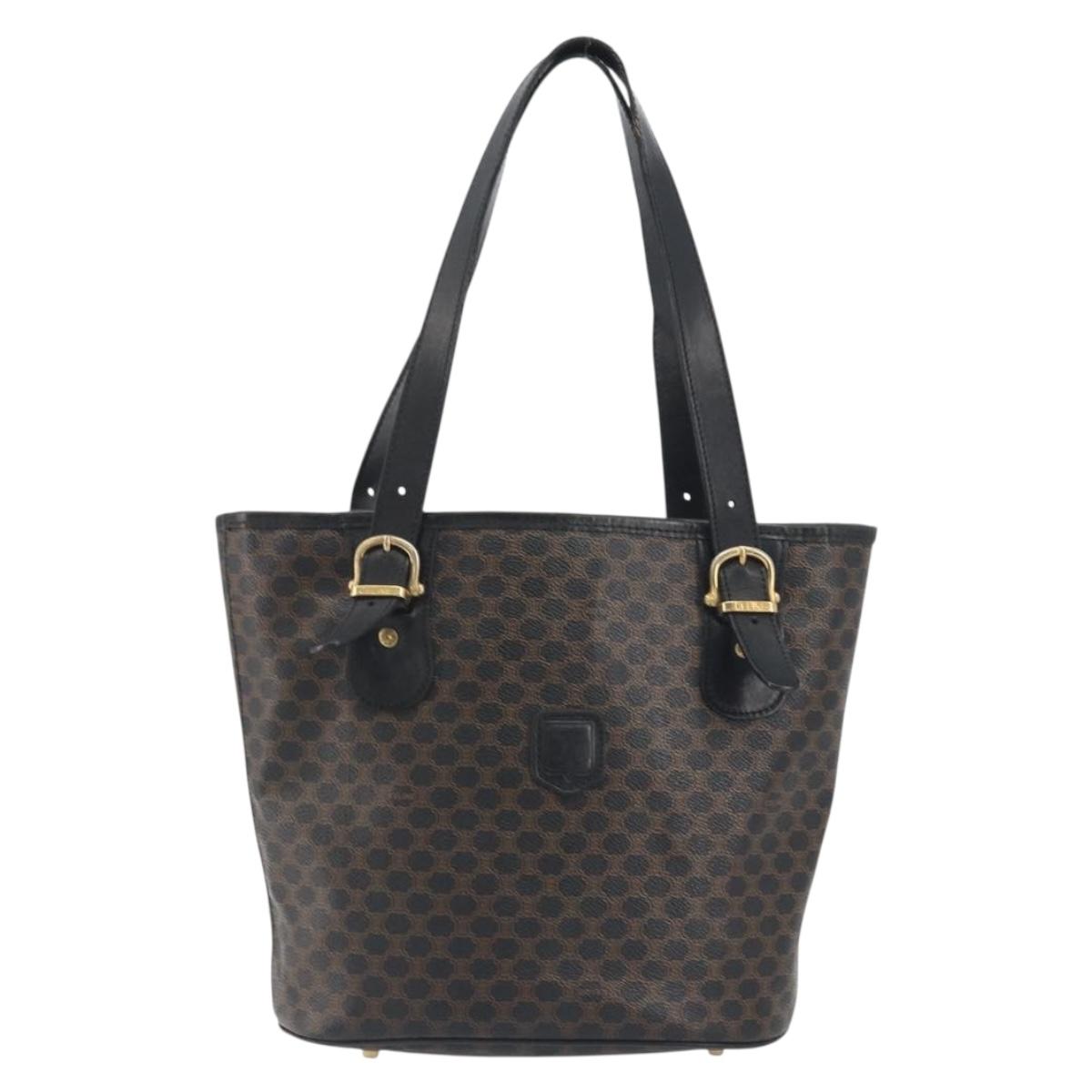 CELINE Macadam Tote Bag PVC Leather Black Gold Tone Auth BA14899 - Jerrillo image 2