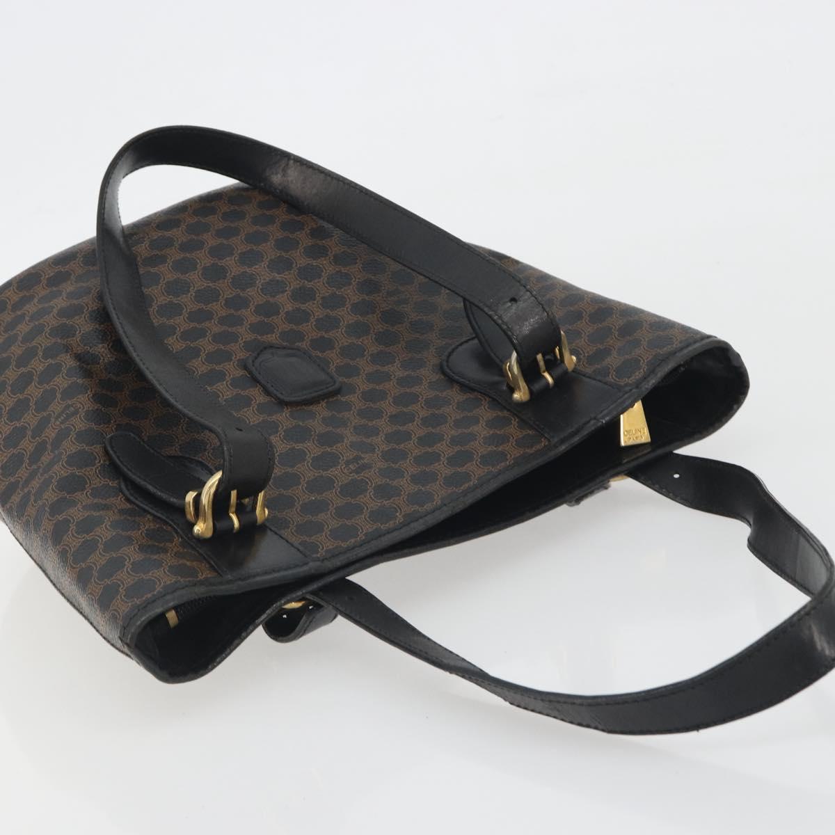 CELINE Macadam Tote Bag PVC Leather Black Gold Tone Auth BA14899 - Jerrillo image 6