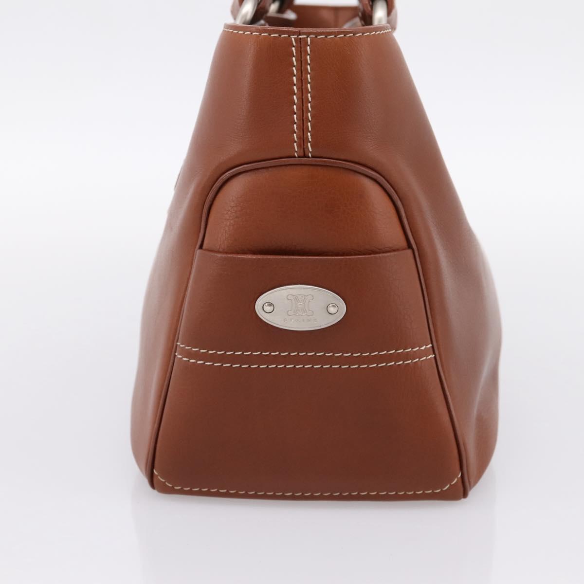 CELINE Boogie Bag Hand Bag Leather Brown Silver Auth BA14938A - Jerrillo image 4