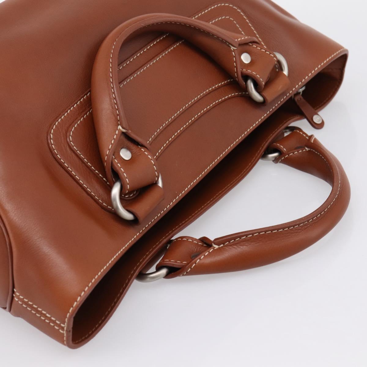 CELINE Boogie Bag Hand Bag Leather Brown Silver Auth BA14938A - Jerrillo image 6