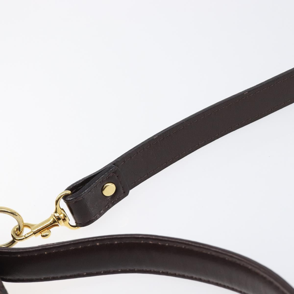 SAINT LAURENT Hand Bag PVC Canvas 2way Brown Gold Auth BA15808A - Jerrillo image 9