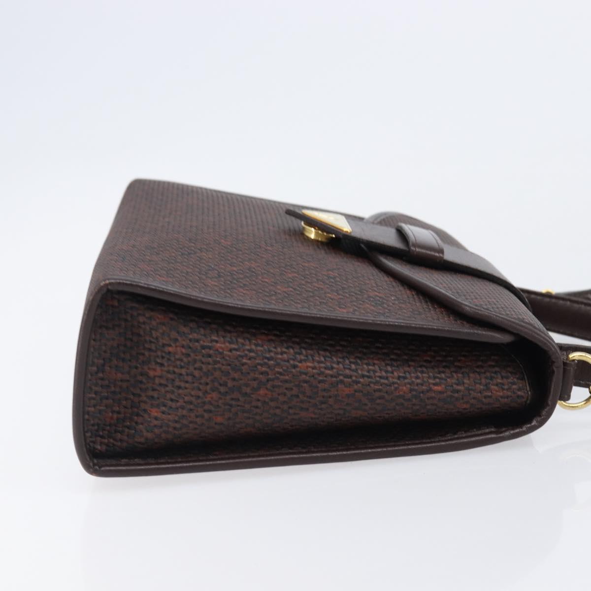 SAINT LAURENT Hand Bag PVC Canvas 2way Brown Gold Auth BA15808A - Jerrillo image 3