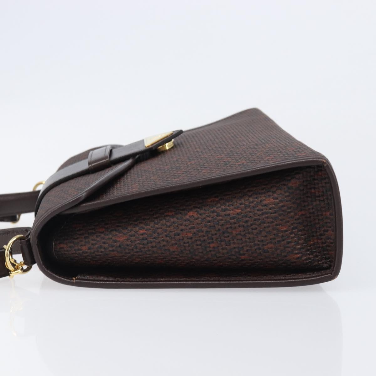 SAINT LAURENT Hand Bag PVC Canvas 2way Brown Gold Auth BA15808A - Jerrillo image 4