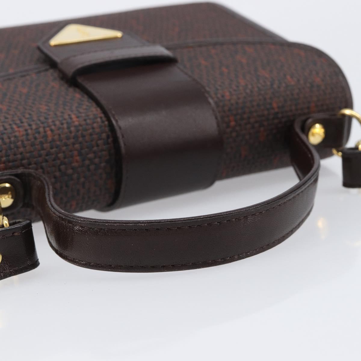 SAINT LAURENT Hand Bag PVC Canvas 2way Brown Gold Auth BA15808A - Jerrillo image 7