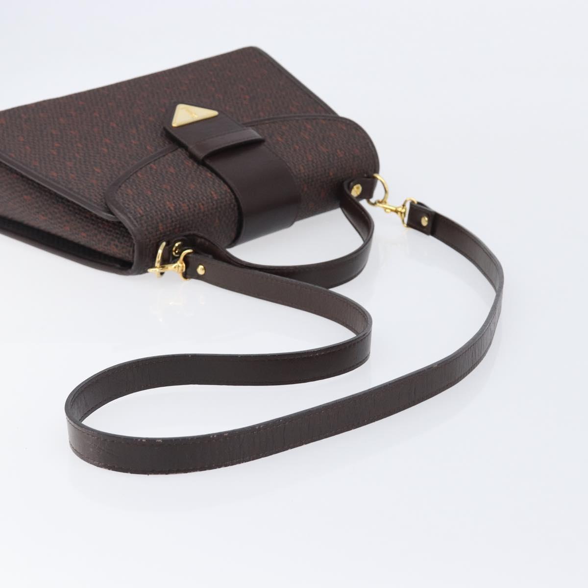 SAINT LAURENT Hand Bag PVC Canvas 2way Brown Gold Auth BA15808A - Jerrillo image 8