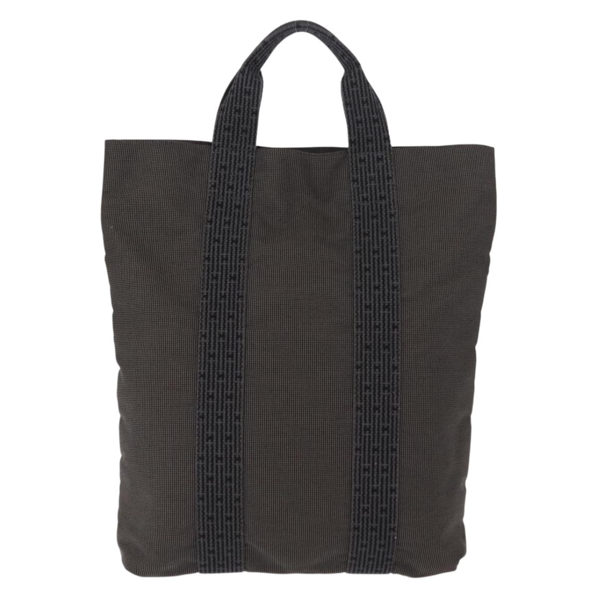 HERMES Her Line Kabas Tote Bag Canvas Gray Silver Auth BA7363 - Jerrillo image 2
