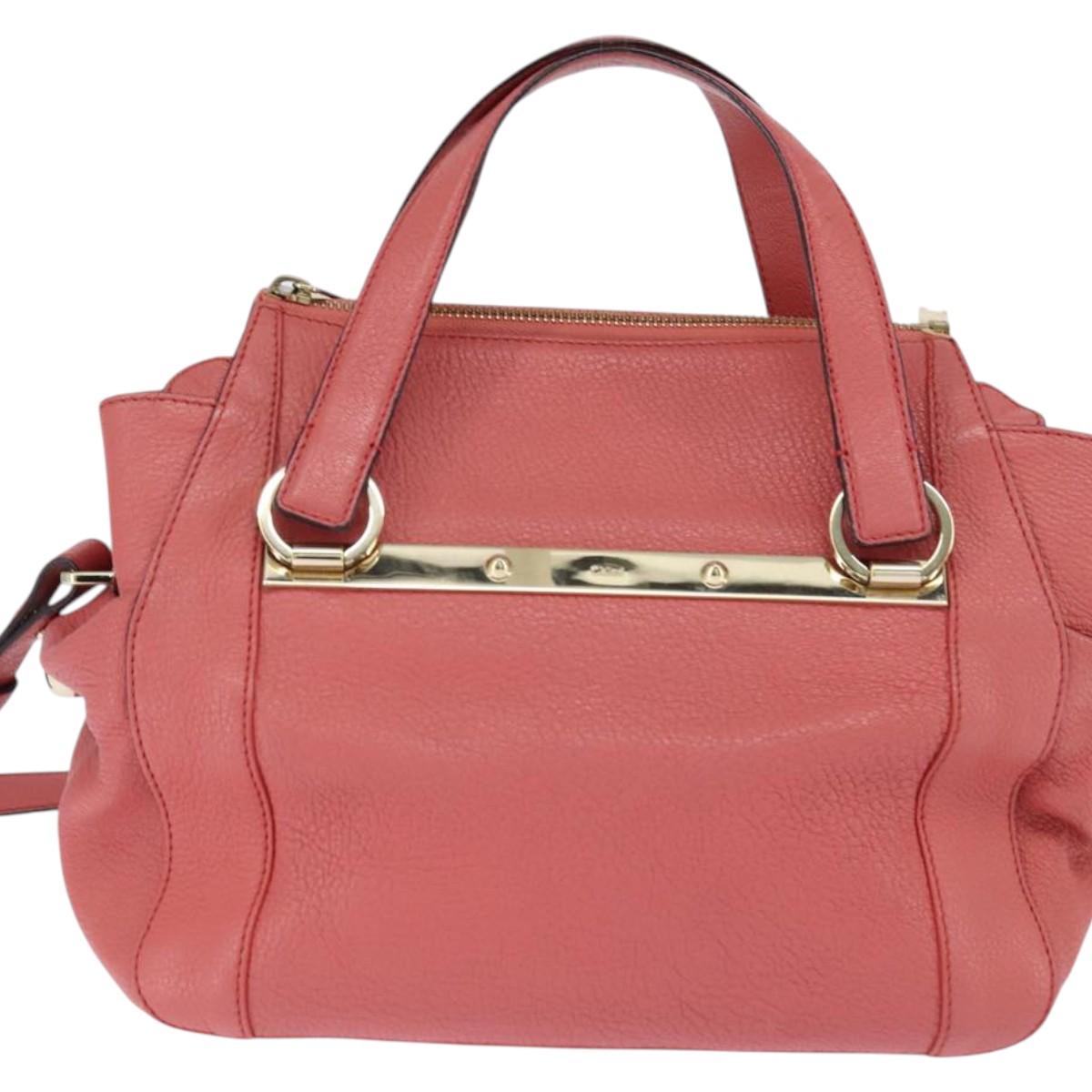 Chloe Bridget Hand Bag Leather 2way Pink Gold Auth BA7368 - Jerrillo image 2