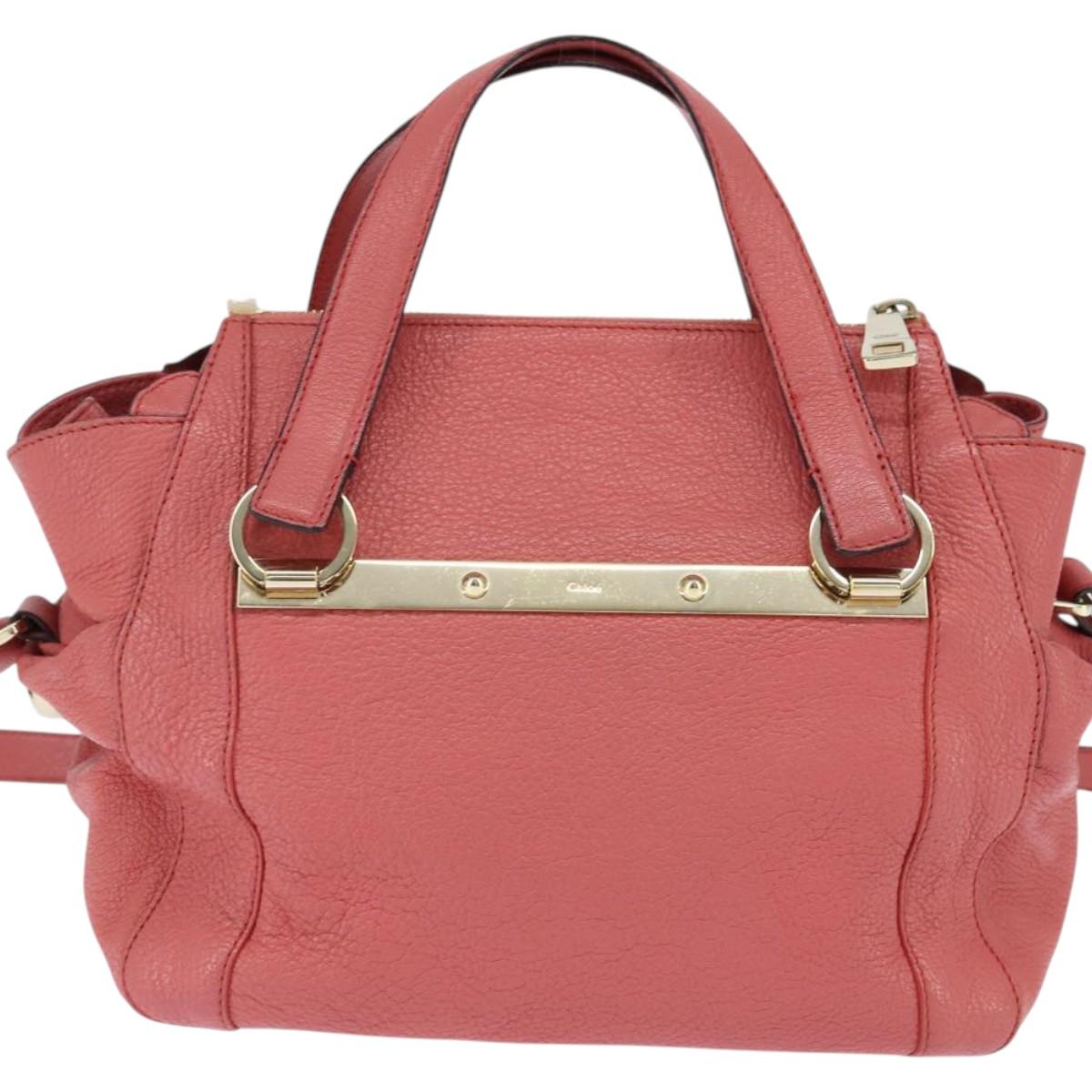 Chloe Bridget Hand Bag Leather 2way Pink Gold Auth BA7368 - Jerrillo image 3