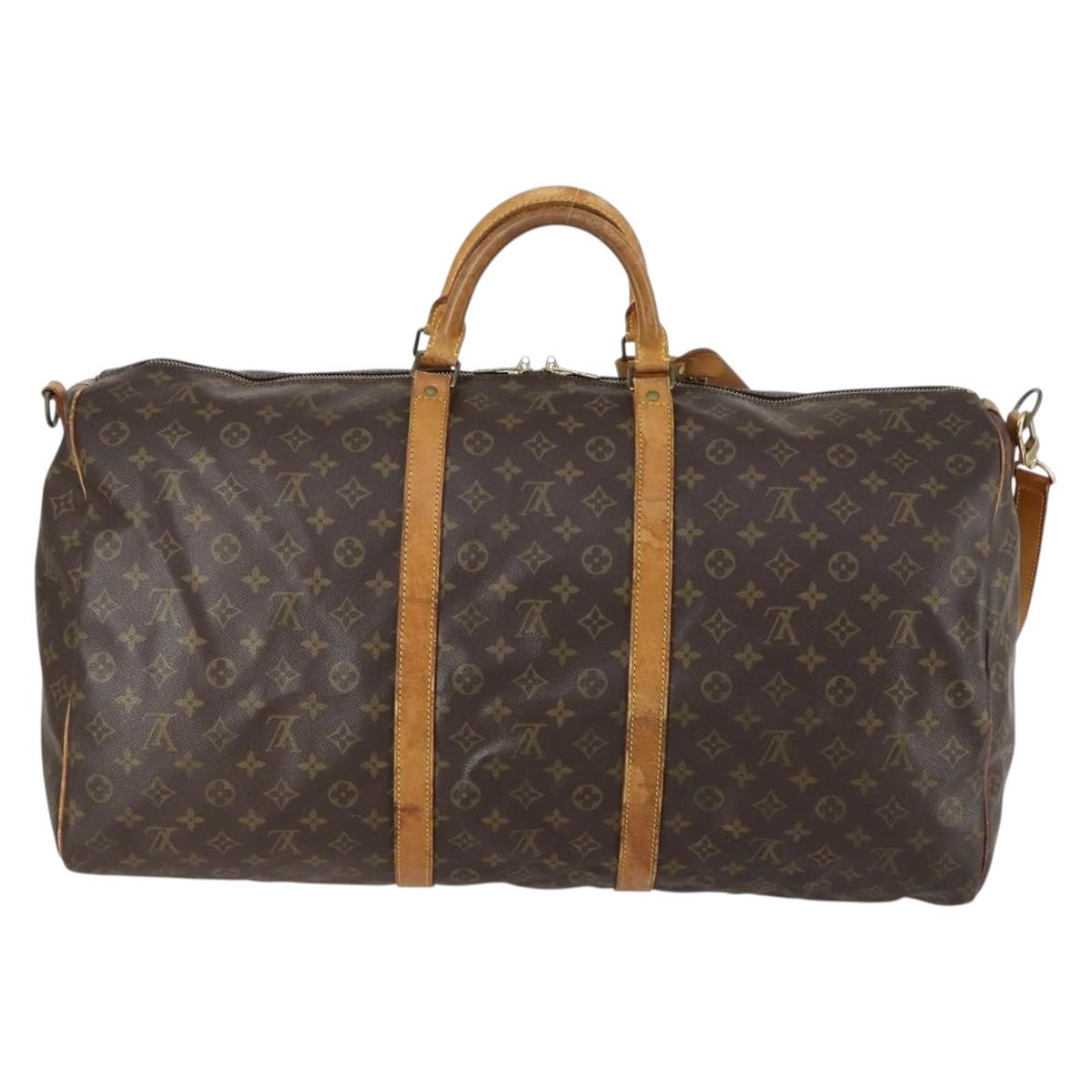 LOUIS VUITTON Monogram Keepall Bandouliere 60 Boston Bag M41412 LV Auth BA7613 - Jerrillo image 2
