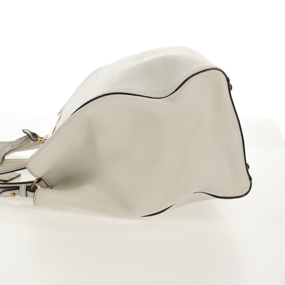 FENDI 2Jours Hand Bag Leather 2way White Gold Auth bs30333 - Jerrillo image 3