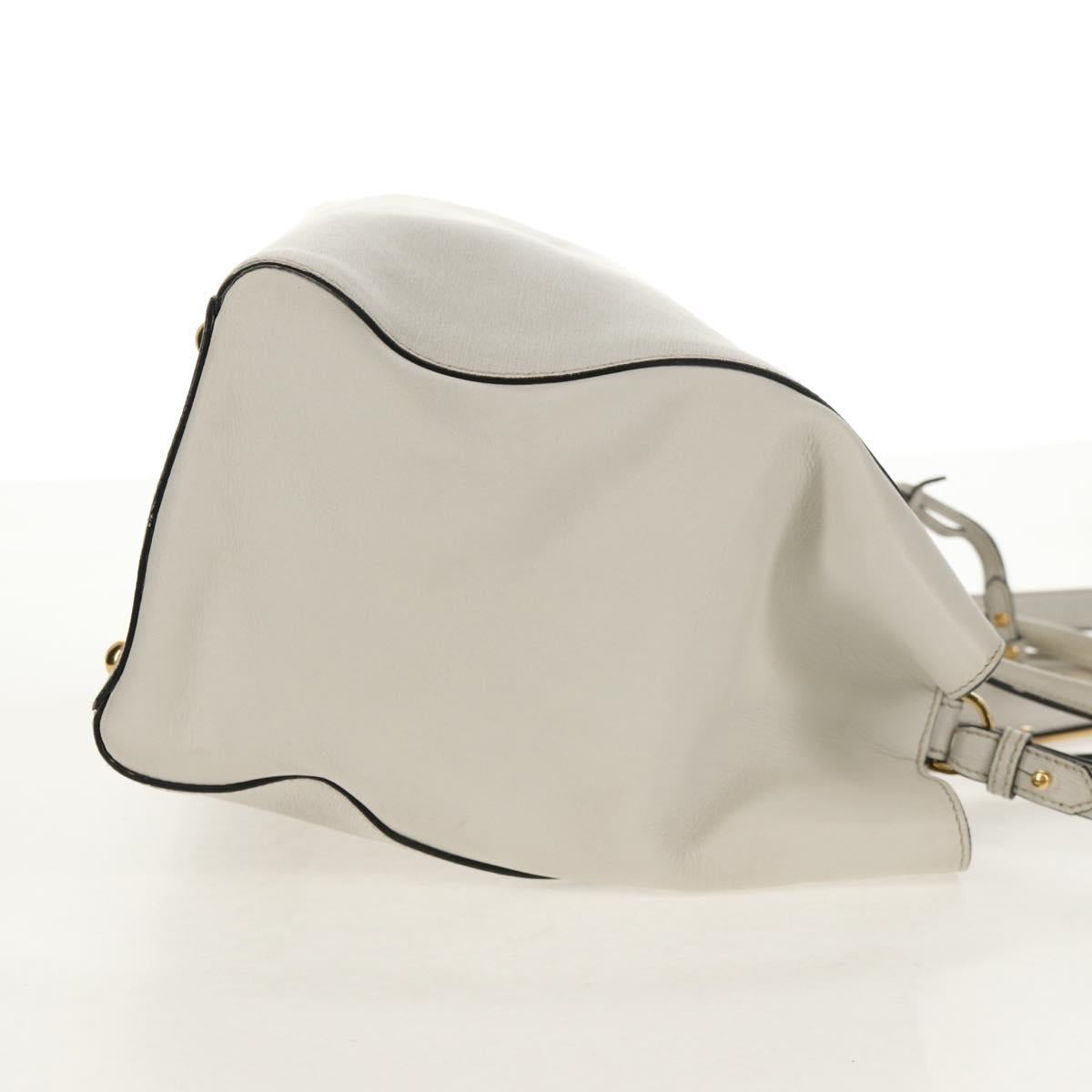 FENDI 2Jours Hand Bag Leather 2way White Gold Auth bs30333 - Jerrillo image 4