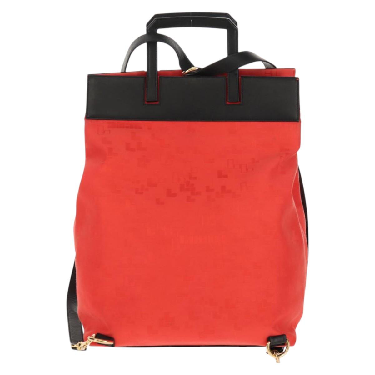 LOEWE Backpack Canvas Black Red Auth bs30603 - Jerrillo image 2