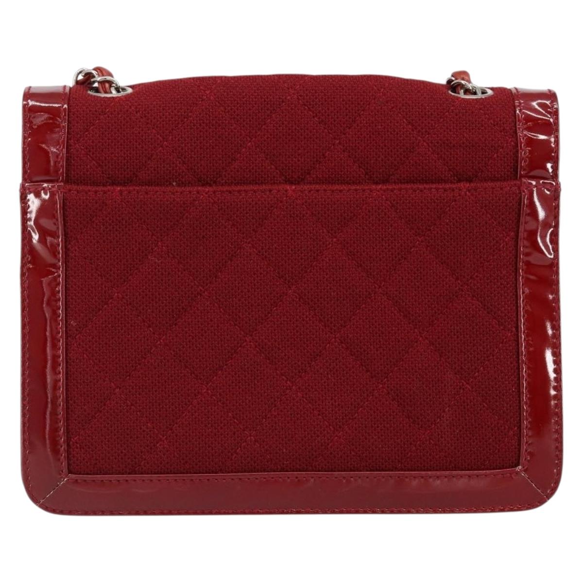 CHANEL 2.55 Matelasse Chain Shoulder Bag Enamel Red Silver CC Auth bs30717 - Jerrillo image 2