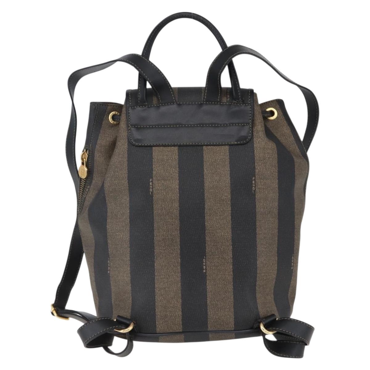 FENDI Pecan Canvas Backpack Brown Black Auth bs30797 - Jerrillo image 2