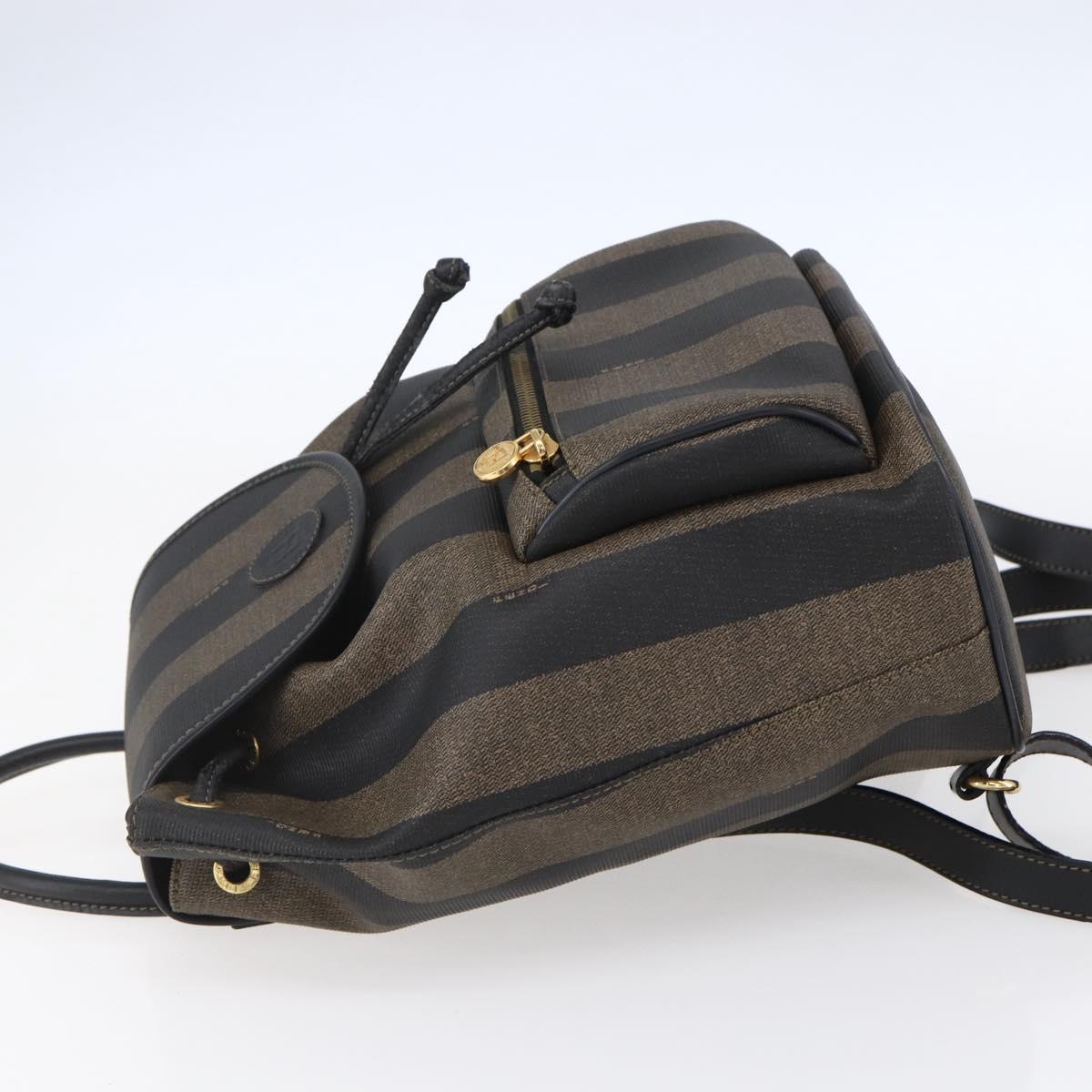 FENDI Pecan Canvas Backpack Brown Black Auth bs30797 - Jerrillo image 3