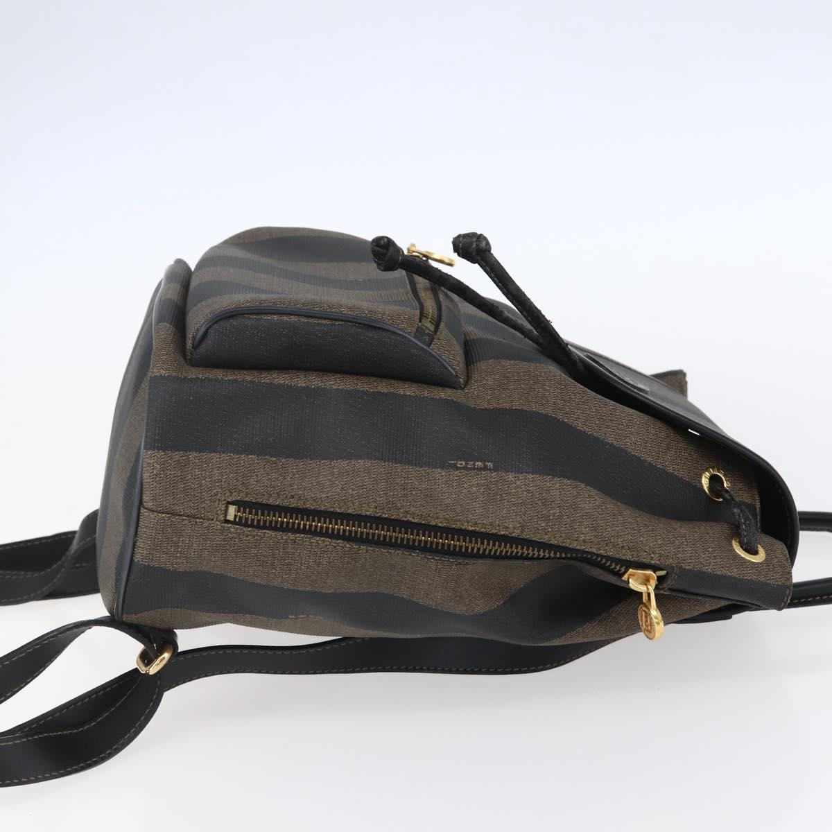 FENDI Pecan Canvas Backpack Brown Black Auth bs30797 - Jerrillo image 4