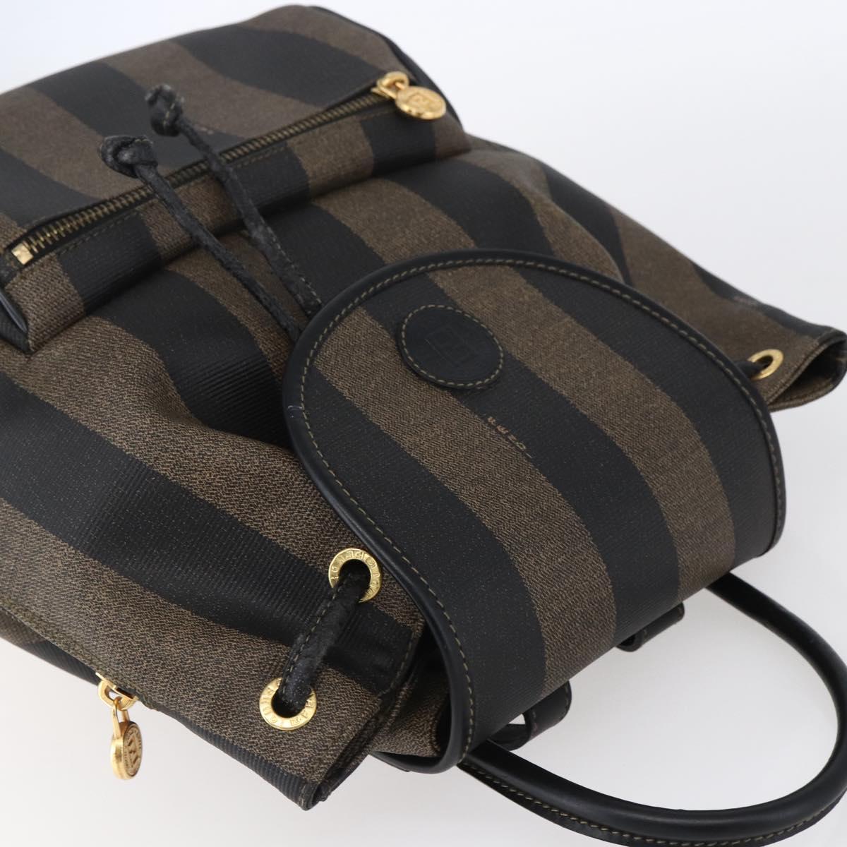 FENDI Pecan Canvas Backpack Brown Black Auth bs30797 - Jerrillo image 6