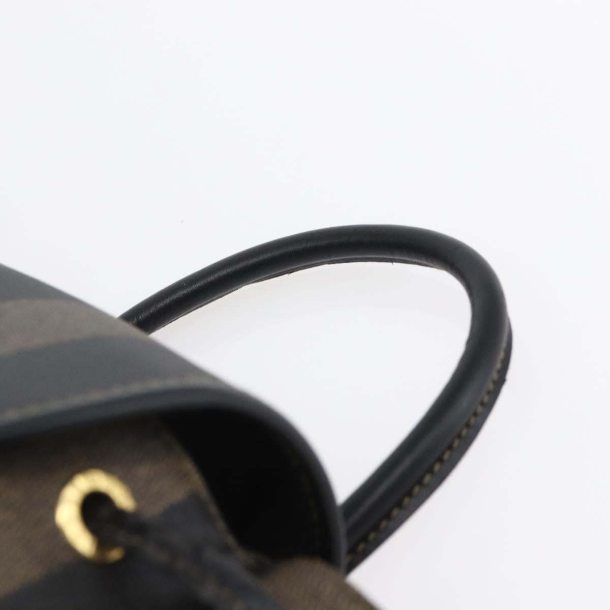 FENDI Pecan Canvas Backpack Brown Black Auth bs30797 - Jerrillo image 8