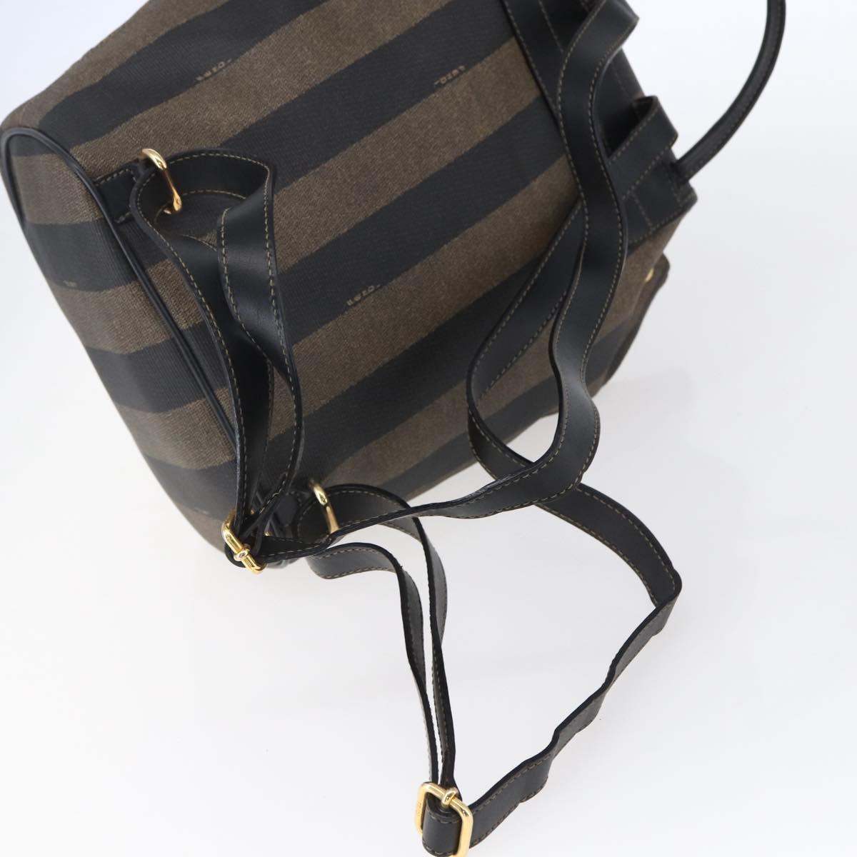 FENDI Pecan Canvas Backpack Brown Black Auth bs30797 - Jerrillo image 9