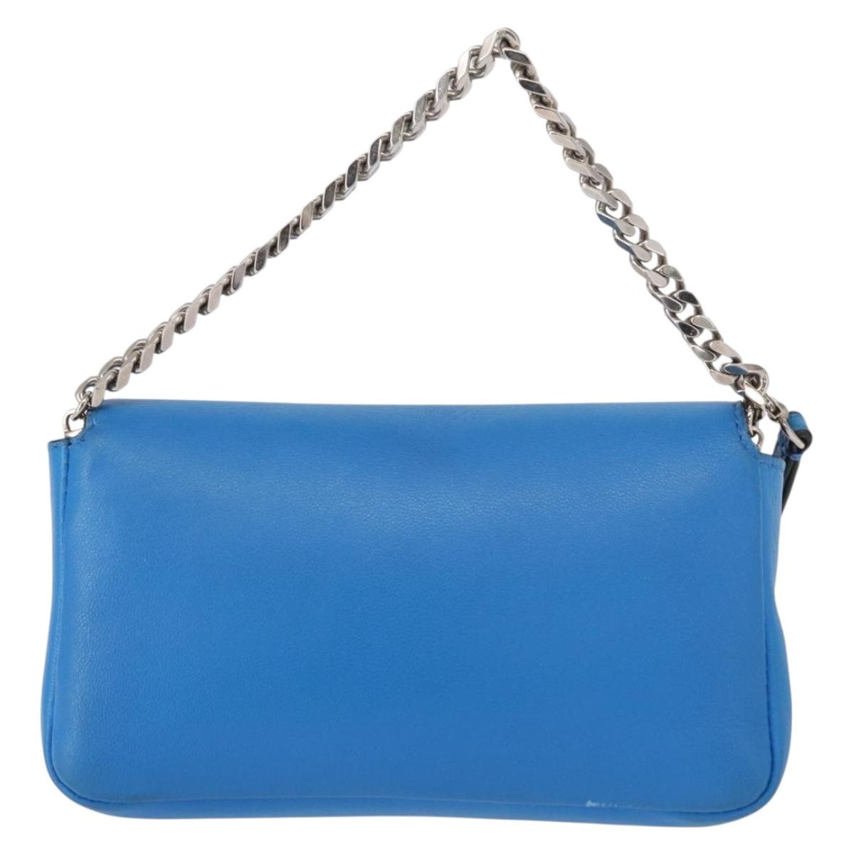 FENDI Micro Bucket Monster Shoulder Bag Leather 2way Blue Silver Auth bs30913 - Jerrillo image 2