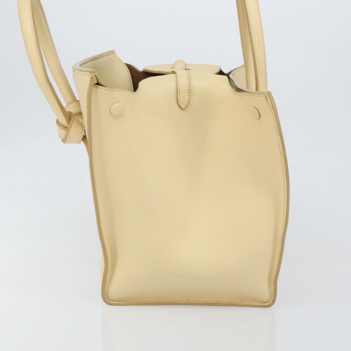 CELINE TIE Tote Bag Leather Beige Gold Auth bs31025 - Jerrillo image 3