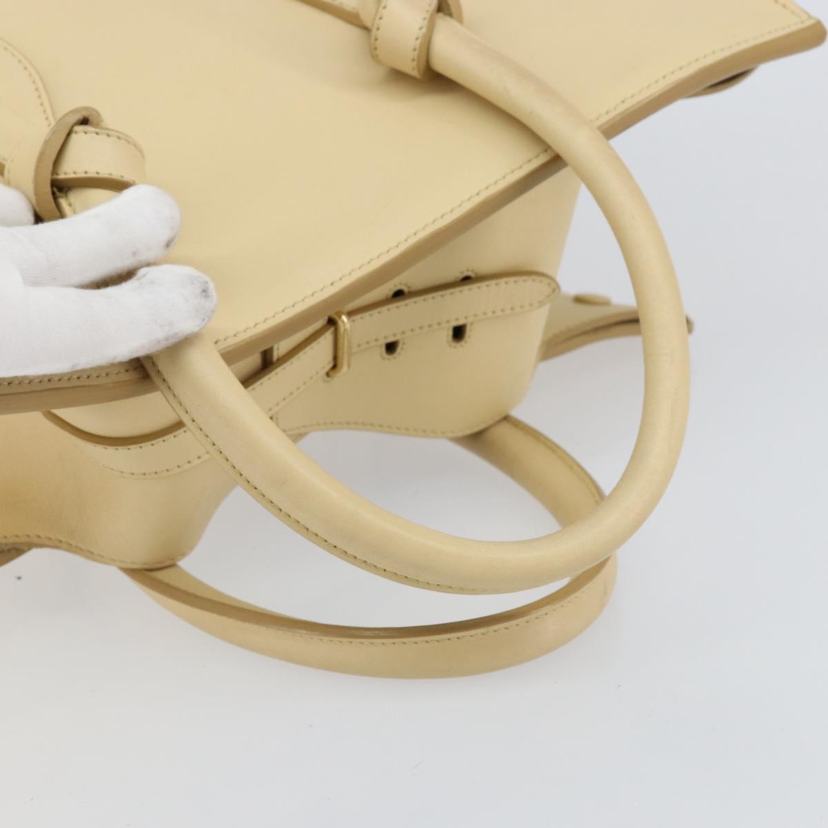 CELINE TIE Tote Bag Leather Beige Gold Auth bs31025 - Jerrillo image 7