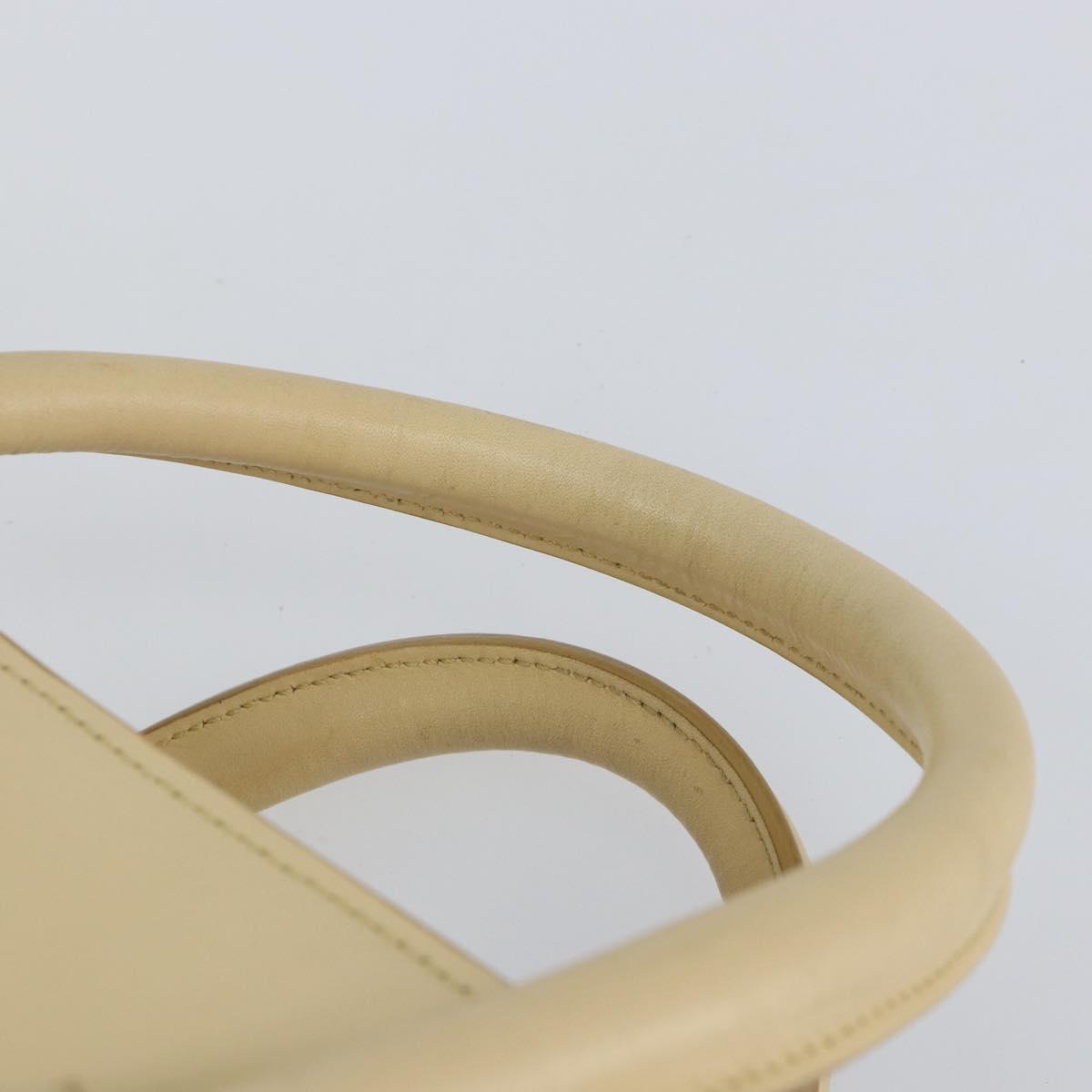 CELINE TIE Tote Bag Leather Beige Gold Auth bs31025 - Jerrillo image 8