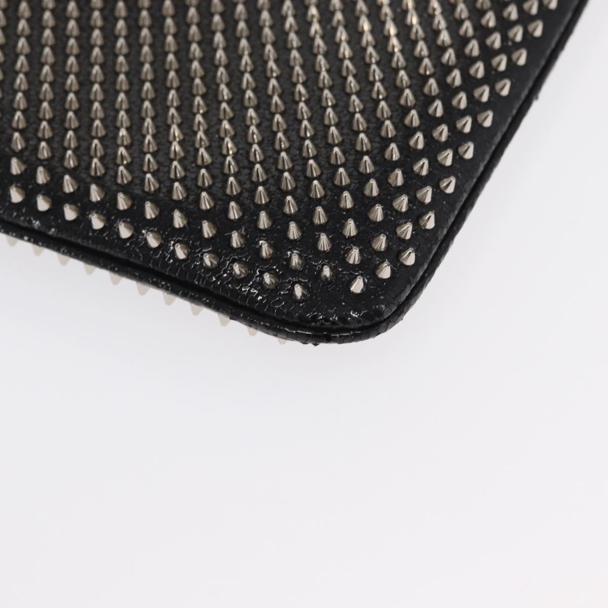 Christian Louboutin Chain Shoulder Bag Leather Black Silver Auth bs32908 - Jerrillo image 9