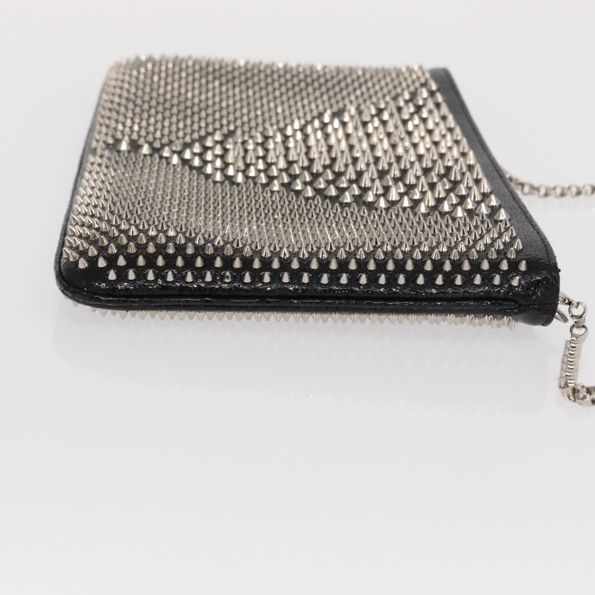 Christian Louboutin Chain Shoulder Bag Leather Black Silver Auth bs32908 - Jerrillo image 3