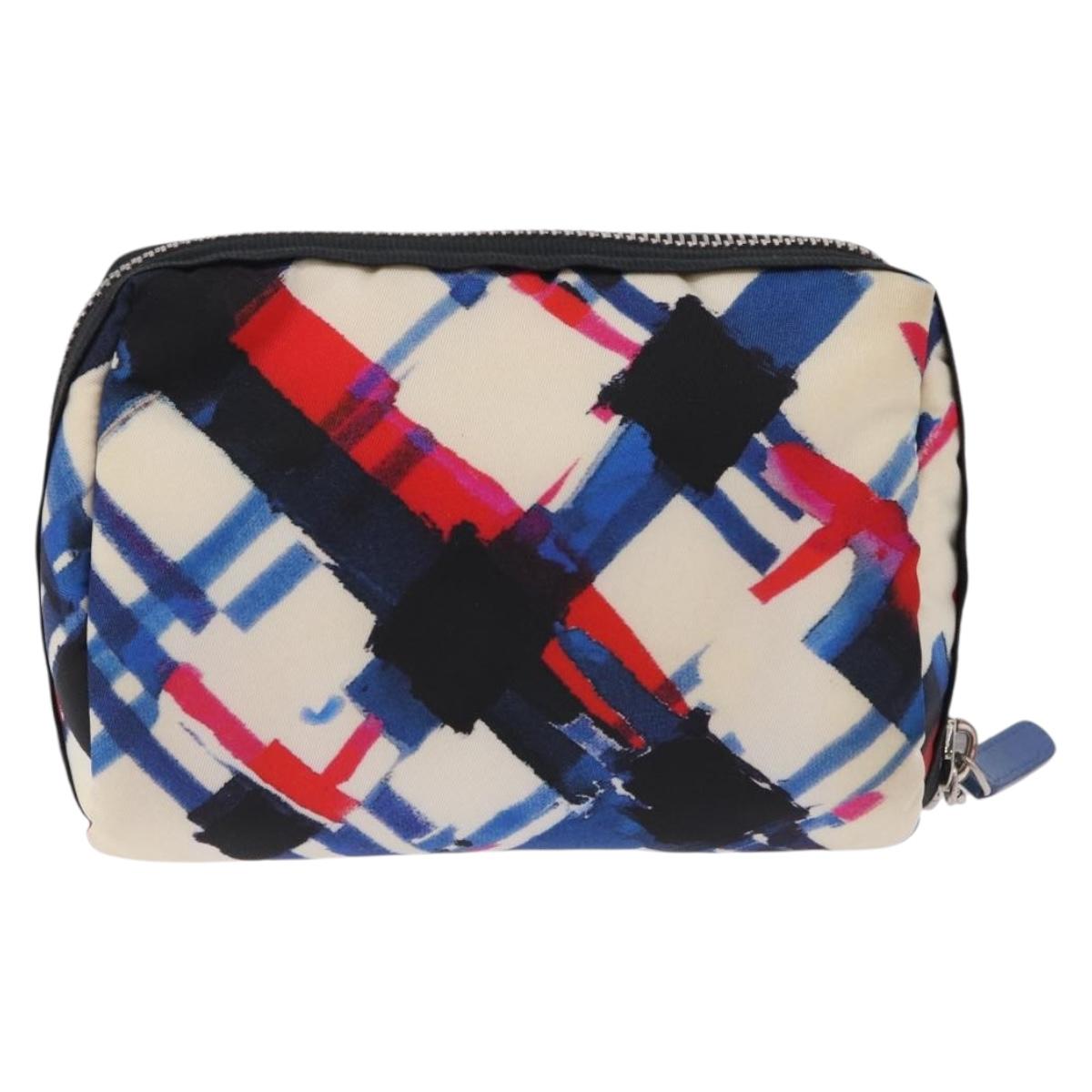 CHANEL Pouch Nylon White Silver CC Auth bs36450A - Jerrillo image 2