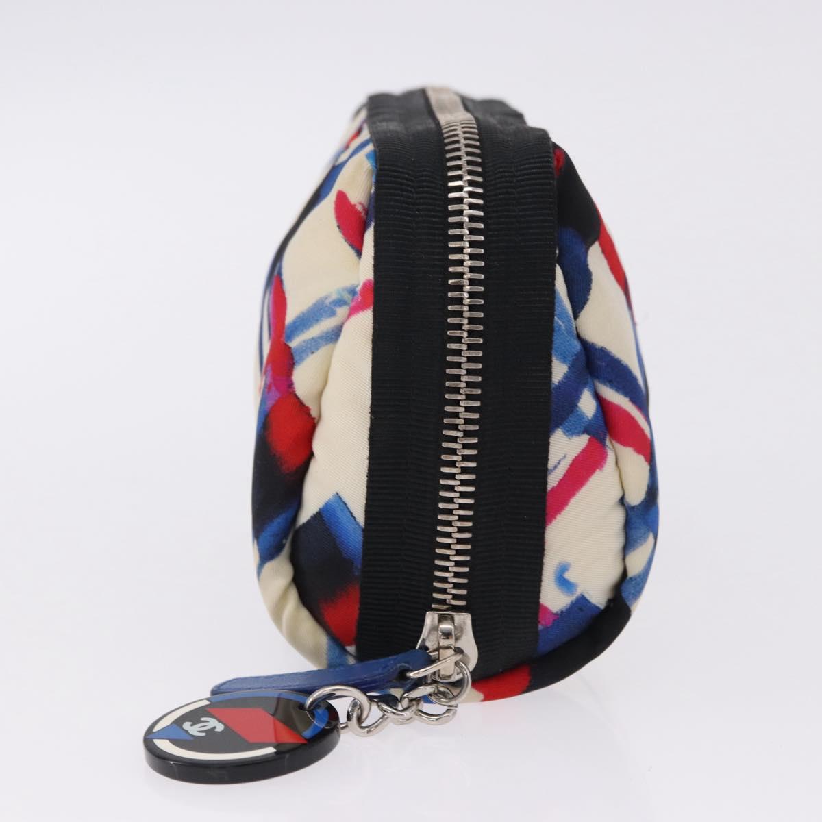 CHANEL Pouch Nylon White Silver CC Auth bs36450A - Jerrillo image 4