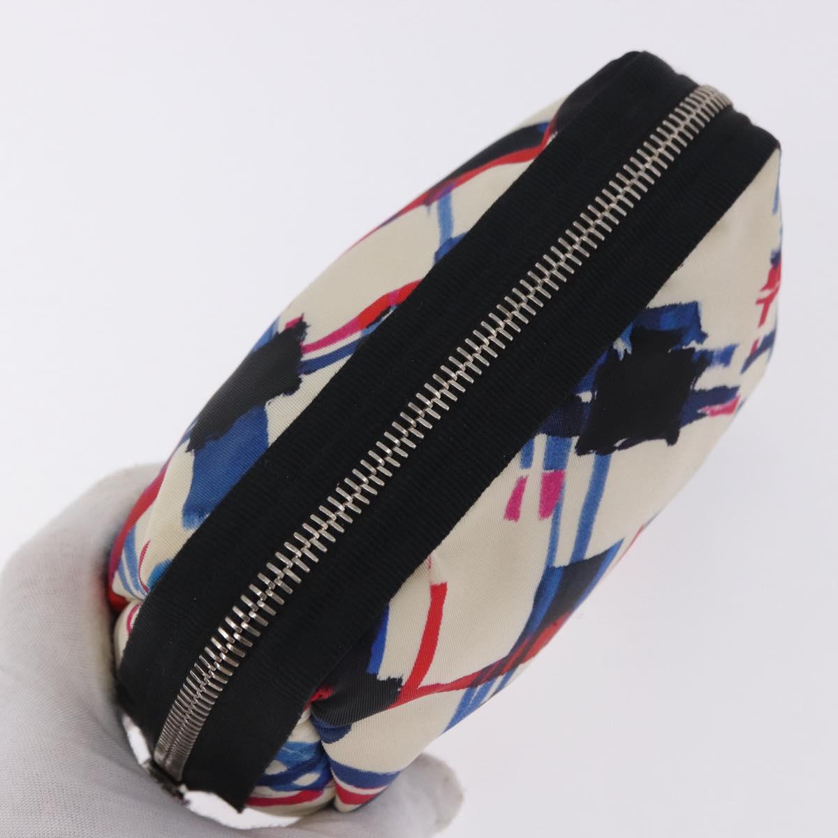 CHANEL Pouch Nylon White Silver CC Auth bs36450A - Jerrillo image 5
