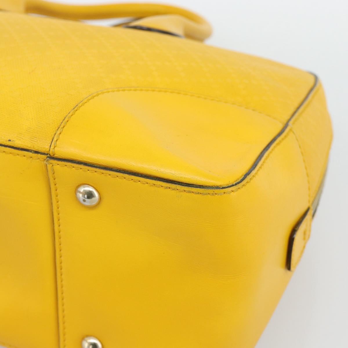 GUCCI Diamante Hand Bag Leather Yellow Silver 354332 Auth bs36492 - Jerrillo image 9