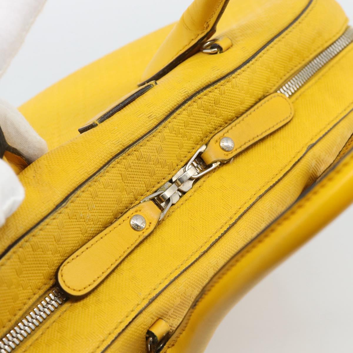 GUCCI Diamante Hand Bag Leather Yellow Silver 354332 Auth bs36492 - Jerrillo image 10