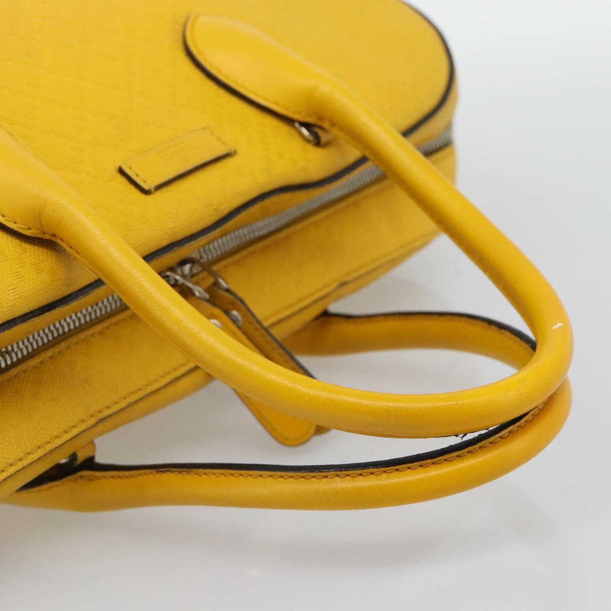 GUCCI Diamante Hand Bag Leather Yellow Silver 354332 Auth bs36492 - Jerrillo image 7