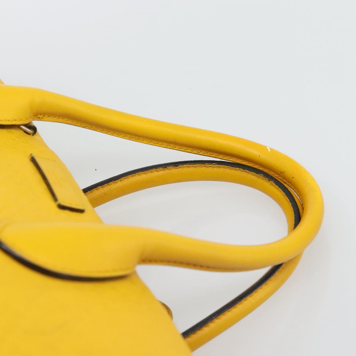 GUCCI Diamante Hand Bag Leather Yellow Silver 354332 Auth bs36492 - Jerrillo image 8