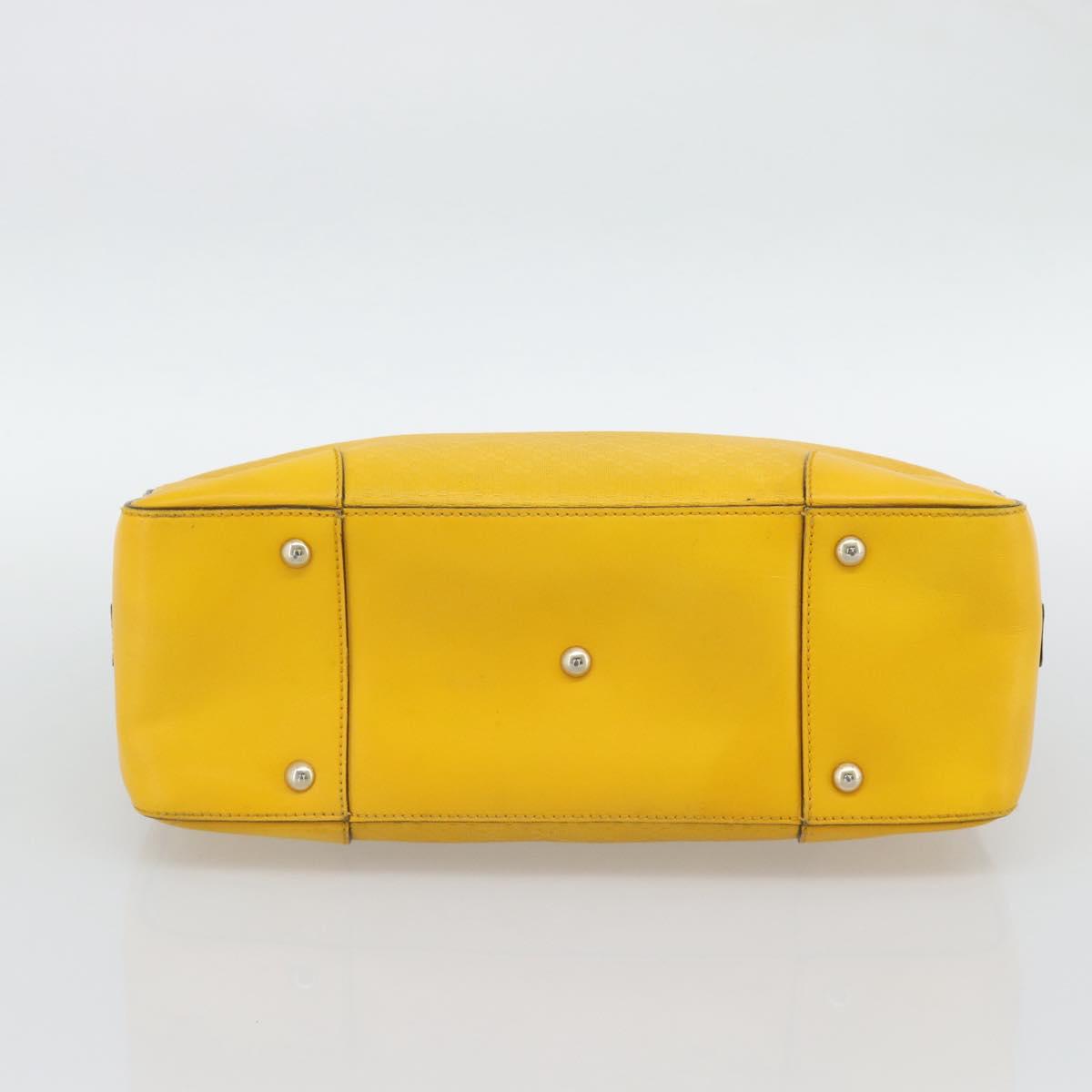 GUCCI Diamante Hand Bag Leather Yellow Silver 354332 Auth bs36492 - Jerrillo image 5