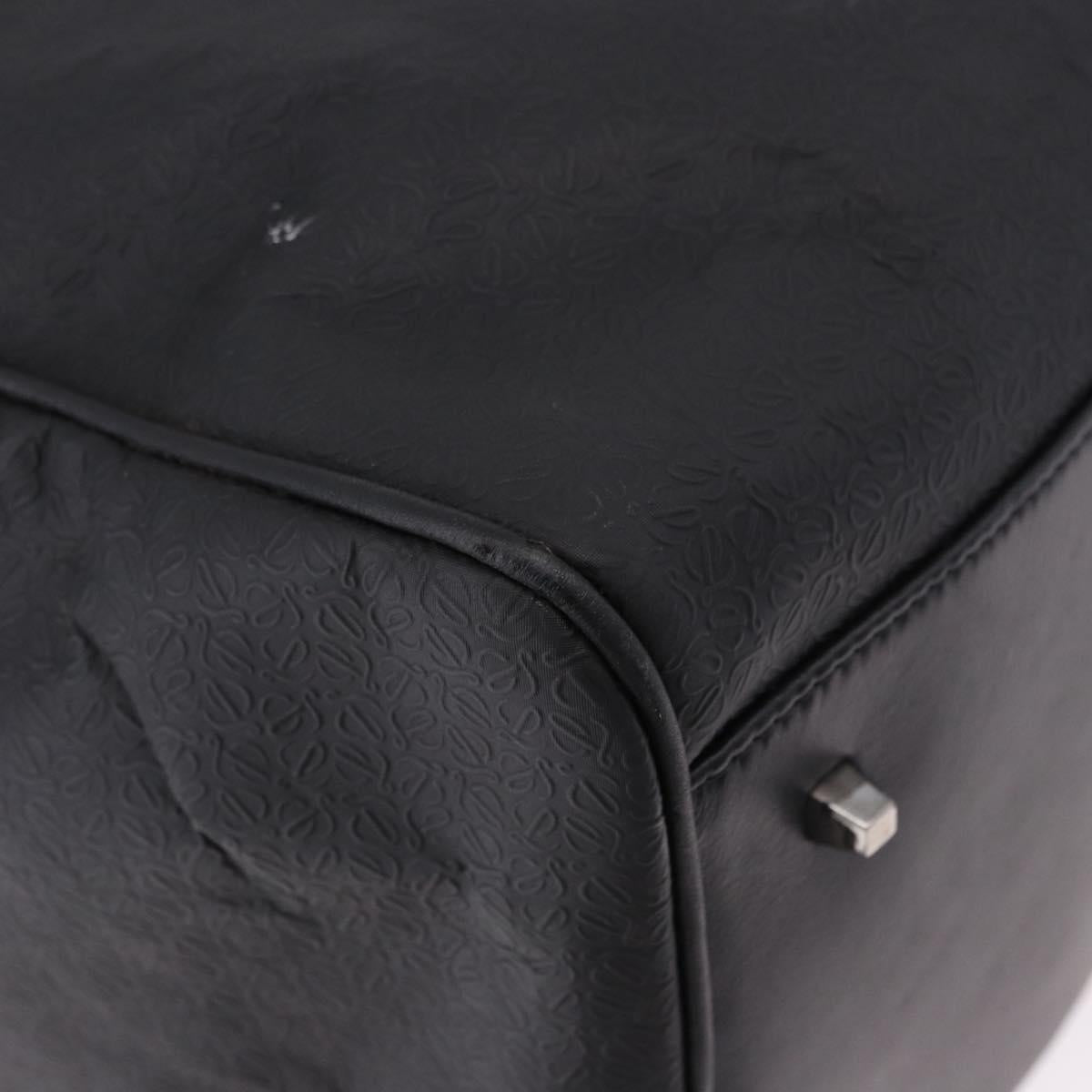 LOEWE Anagram Boston Bag PVC Leather Black Silver Auth bs36557 - Jerrillo image 8