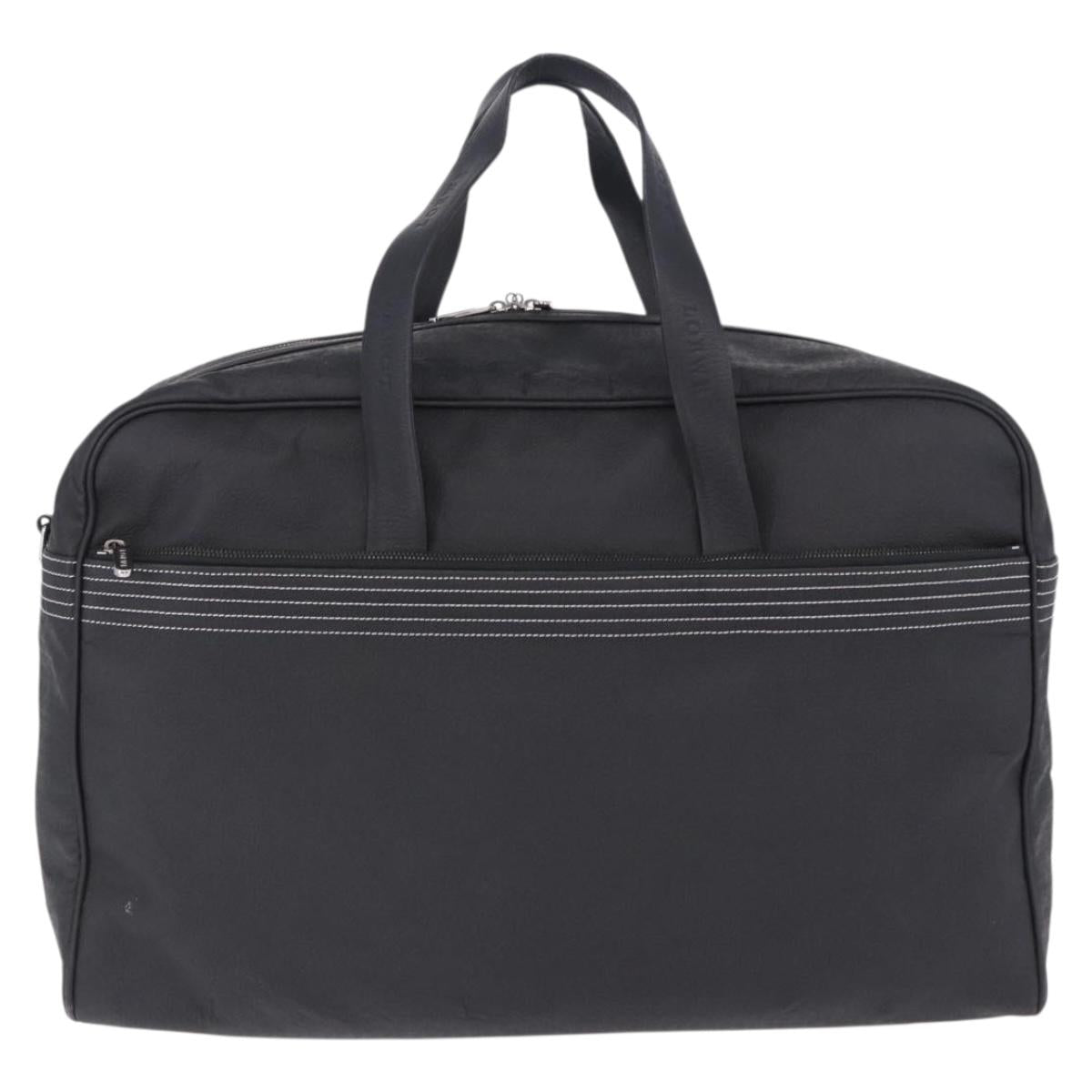 LOEWE Anagram Boston Bag PVC Leather Black Silver Auth bs36557 - Jerrillo image 2